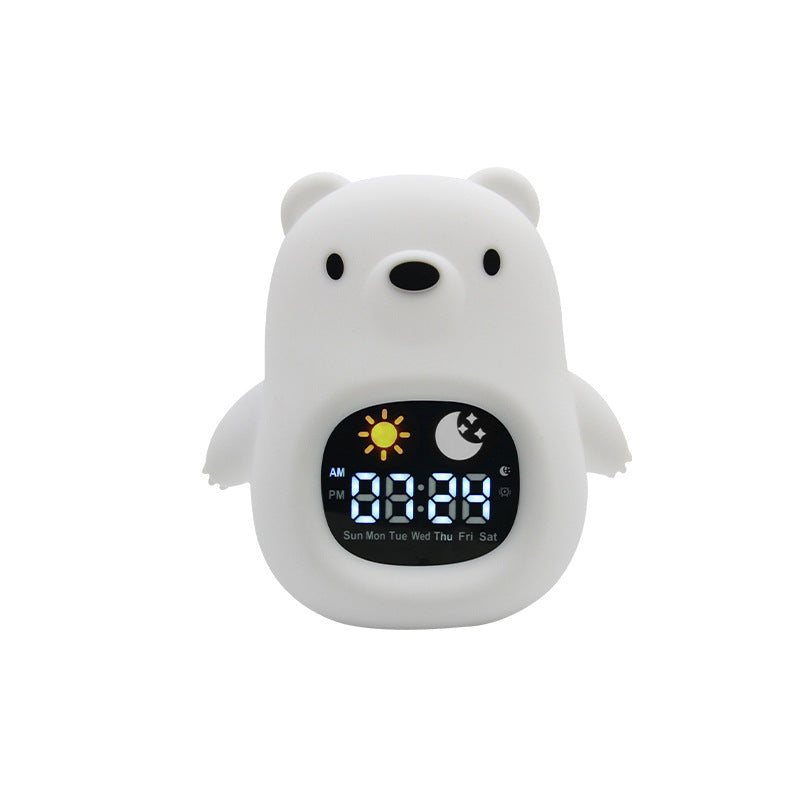 Alarm Clock LED Silicone Night Lamp