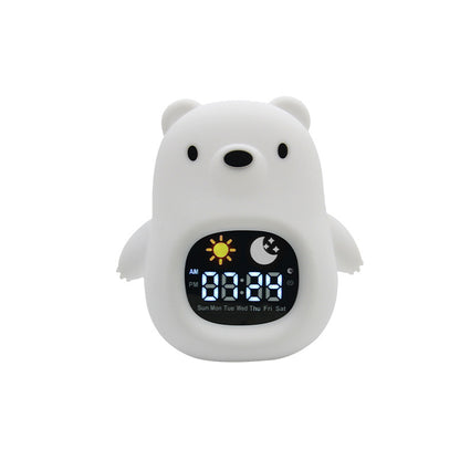 Alarm Clock LED Silicone Night Lamp